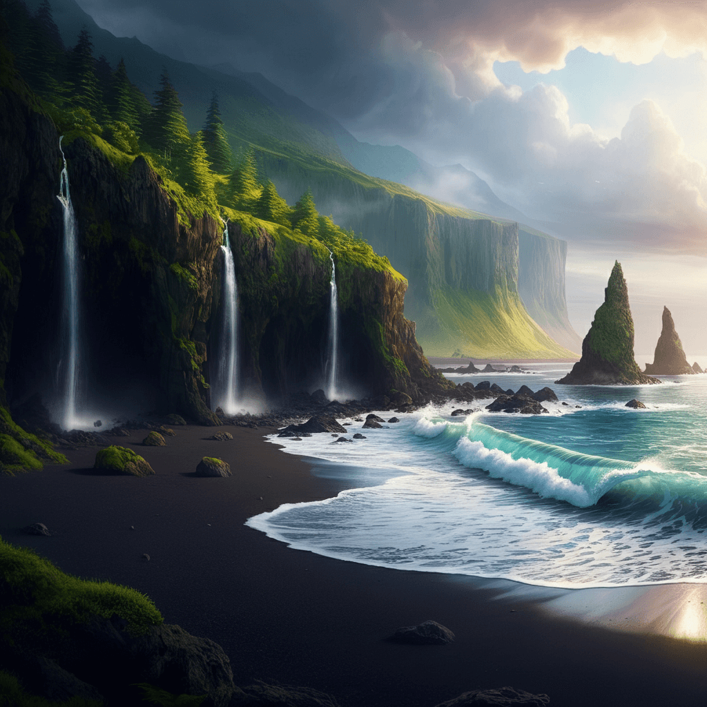 South Coast Waterfalls & Volcanic Sands