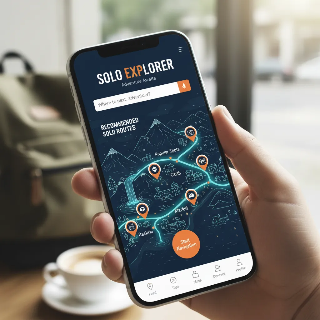 Solo travel apps screen view