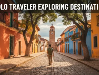 Solo traveler exploring destination