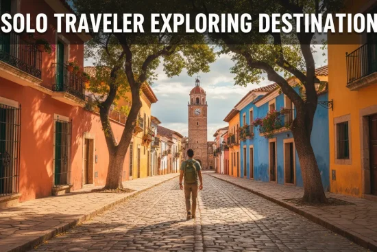 Solo traveler exploring destination