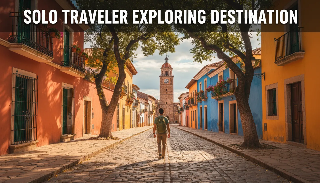 Solo traveler exploring destination