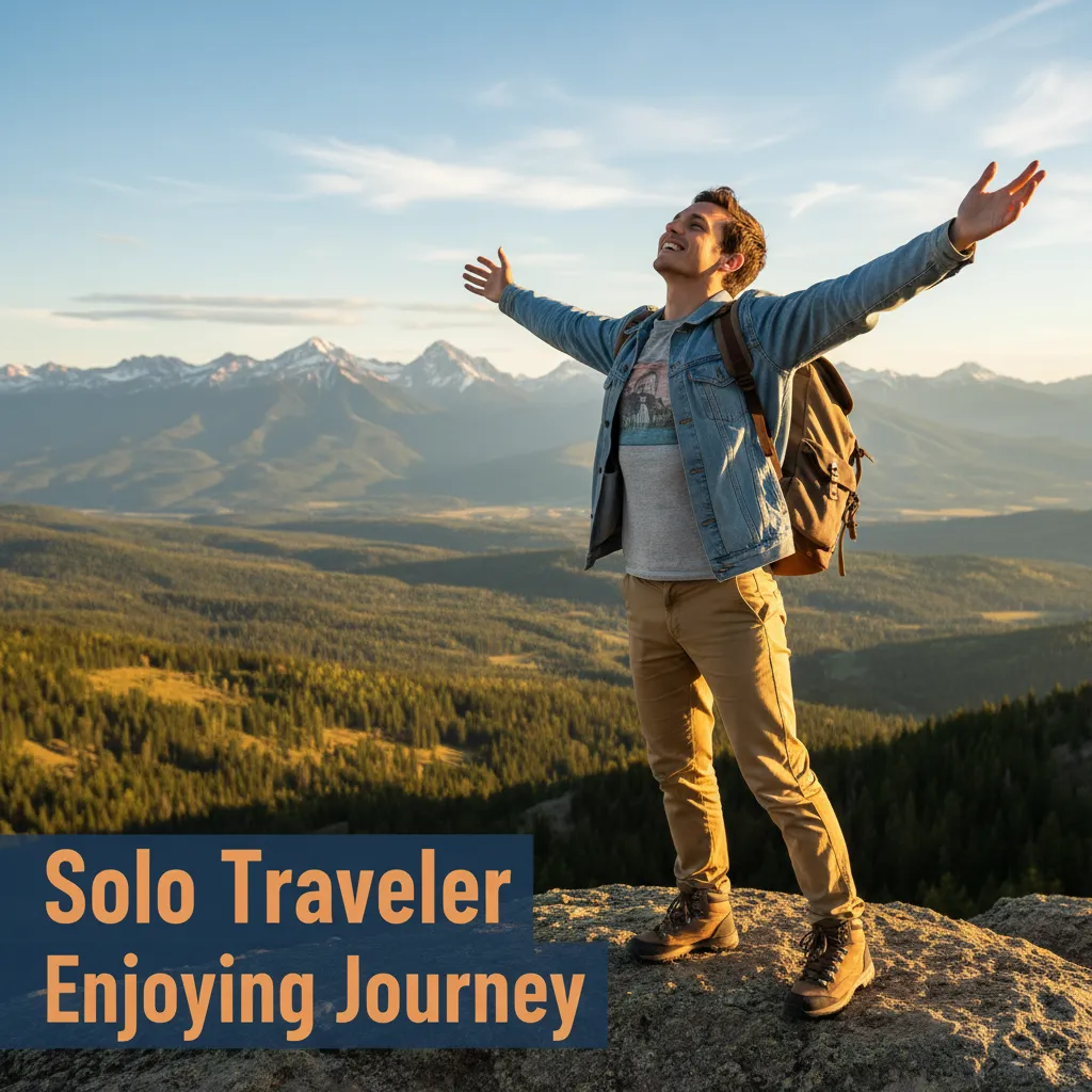 solo traveler enjoying journey